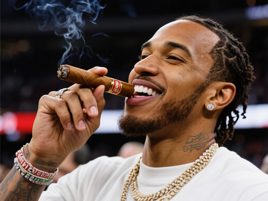 首冠荣耀!戴尔抽雪茄尽享冠军滋味 对于初次成名的戴尔来说,以雪茄象征胜利无