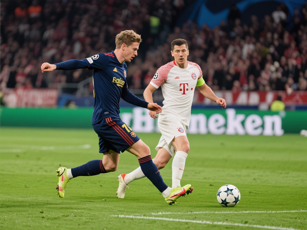 德容精彩助攻,莱万双响贴地斩再现锋芒 在绿茵场上,一次绝妙的斜线直塞、一记贴地